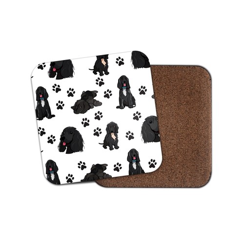 Square single coaster black - coaster,