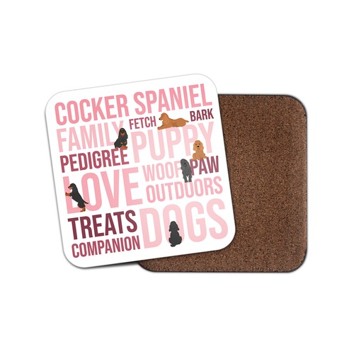 Square single coaster cocker - square,