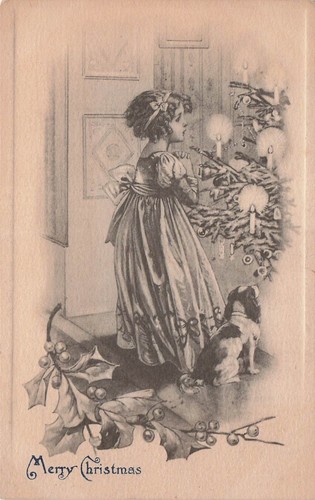 Christmas victorian child tree - child,